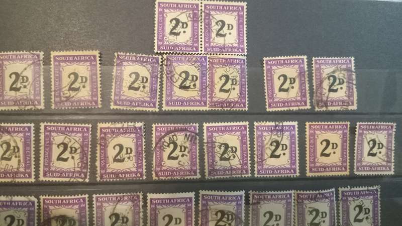Union of S.A. Postage Due Stamps 1950-1958 Hyphenated Roto Printing