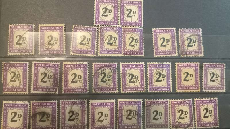 Union of S.A. Postage Due Stamps 1950-1958 Hyphenated Roto Printing