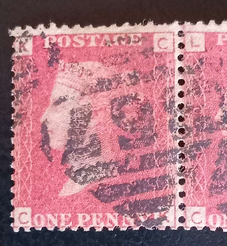 GREAT BRITAIN- Penny Red Pair, Plate 129, SG43