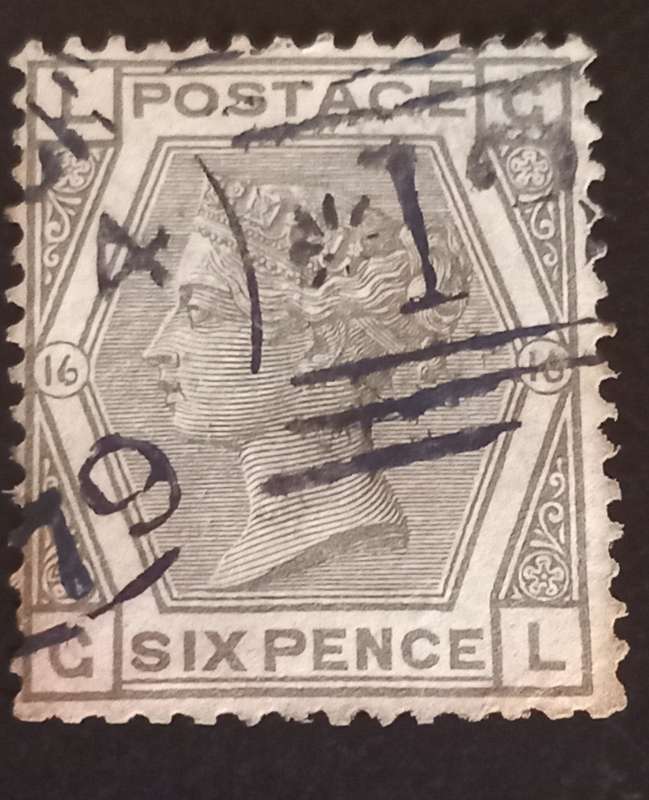 GREAT BRITAIN-1873+,SG 147, PLATE 16,WM(Spray of Rose)