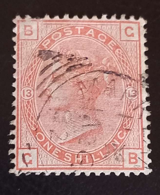 GB-1883, 1 Shilling, Plate 13, SG 163