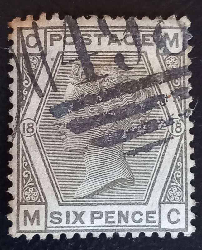 GB- SG 161, six pence,Plate 18, WM Imperial Crown