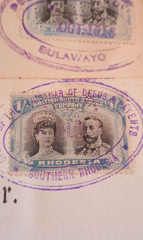 BSAC- 1910 2 x Rhodesia 1/- Double Heads shades