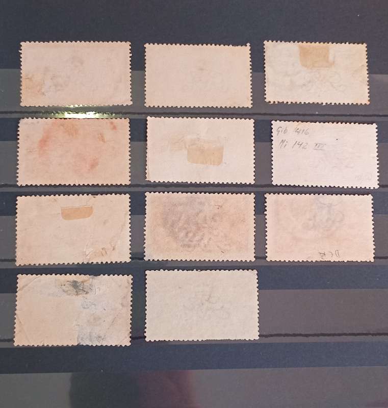 REDUCED!!GB-1913-18 11 x Seahorse stamps SG413a,416,417 with different shades CV R8000+