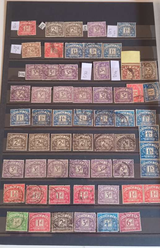GREAT BRITAIN POSTAGE DUES LOT of 59 STAMPS TO IDENTIFY WM STILL