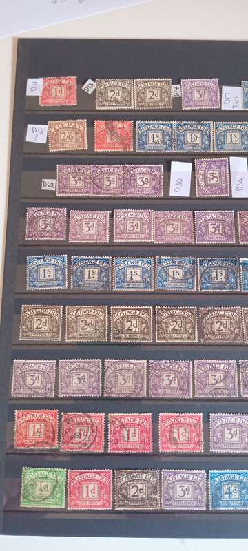 GREAT BRITAIN POSTAGE DUES LOT of 59 STAMPS TO IDENTIFY WM STILL