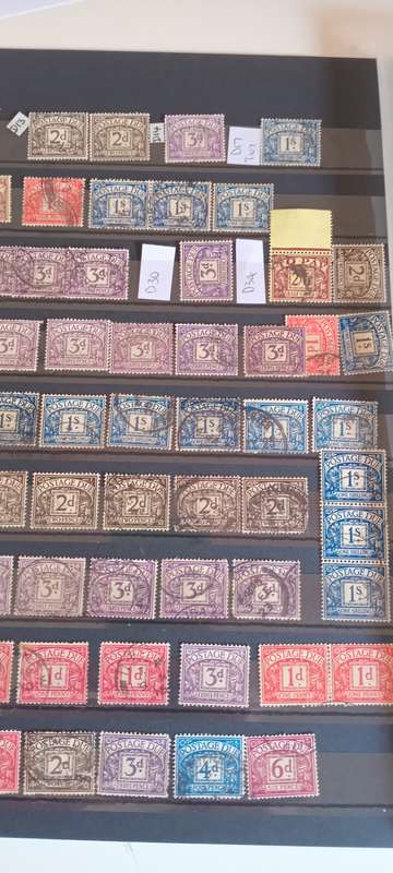GREAT BRITAIN POSTAGE DUES LOT of 59 STAMPS TO IDENTIFY WM STILL