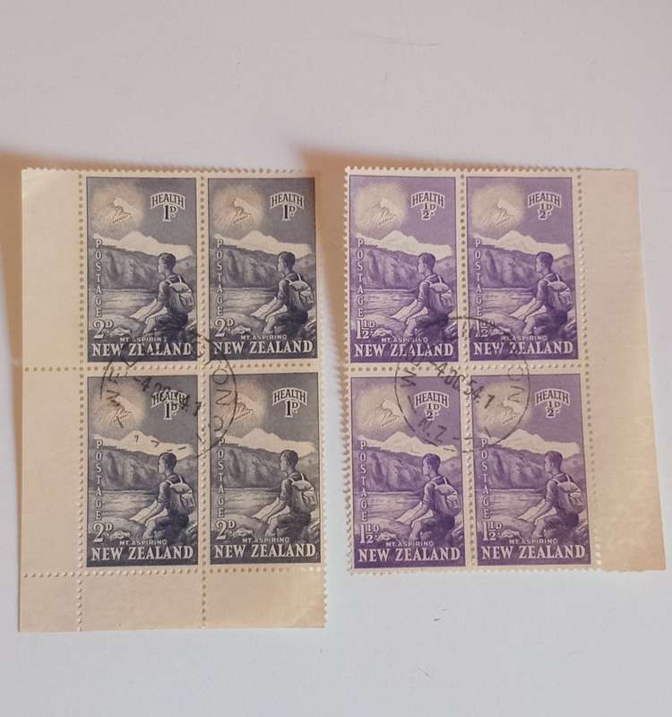 New Zealand Health 1/2d + 1d block of 4
