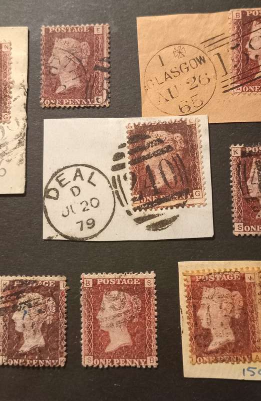 REDUCED!GREAT BRITAIN QV SG43 Penny Red Shades x 9 Plum,Lake Plum and deep Plum, Rare shades,High CV