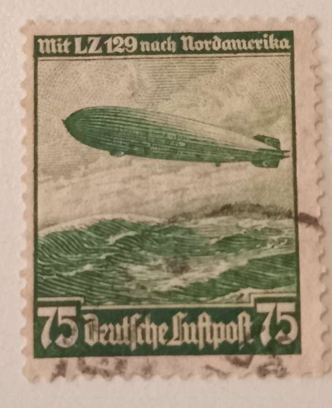 Germany Deutsches Reich Luftpost 75 Pfennig 1936 Zeppelin Mi. 607