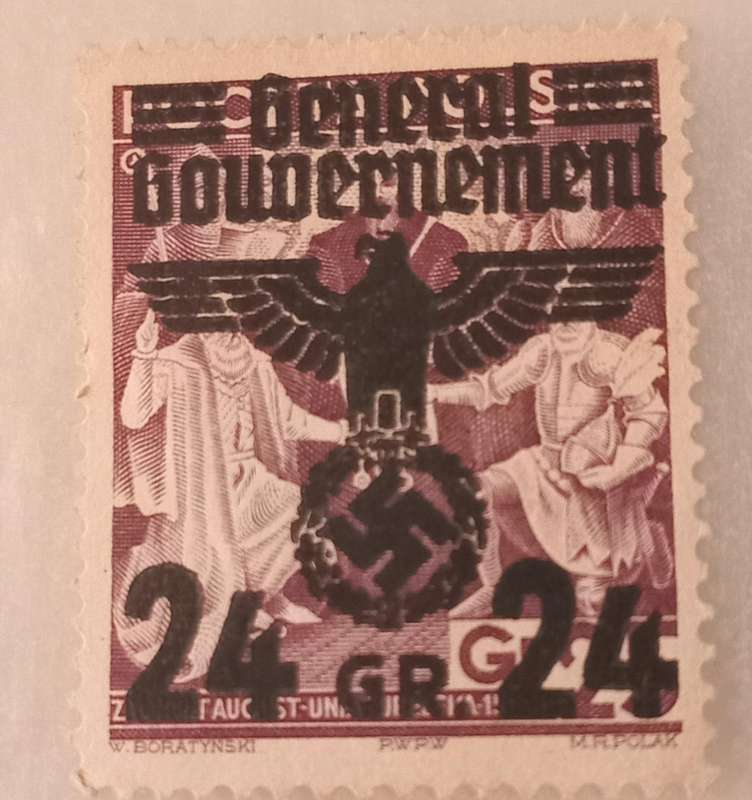(32)Germany Poland General Gov't Mi 022 1940 WW2 Occupation Eagle MH