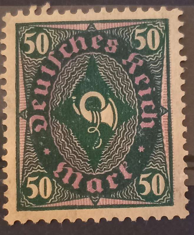 (38) Germany 1922 Coach horn 50pf MH
