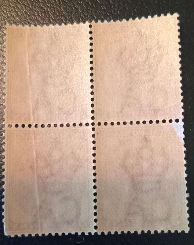 (50) NATAL 1874-78, 1d Block of 4 MNH, with pre printed paperfold