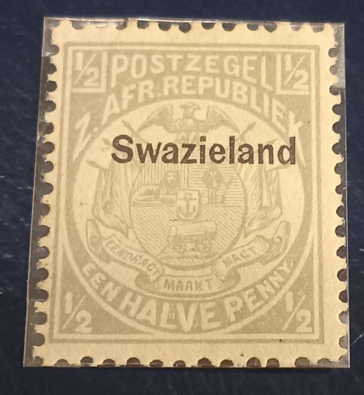 Swaziland 1889, overprint on Transvaal ½d grey
