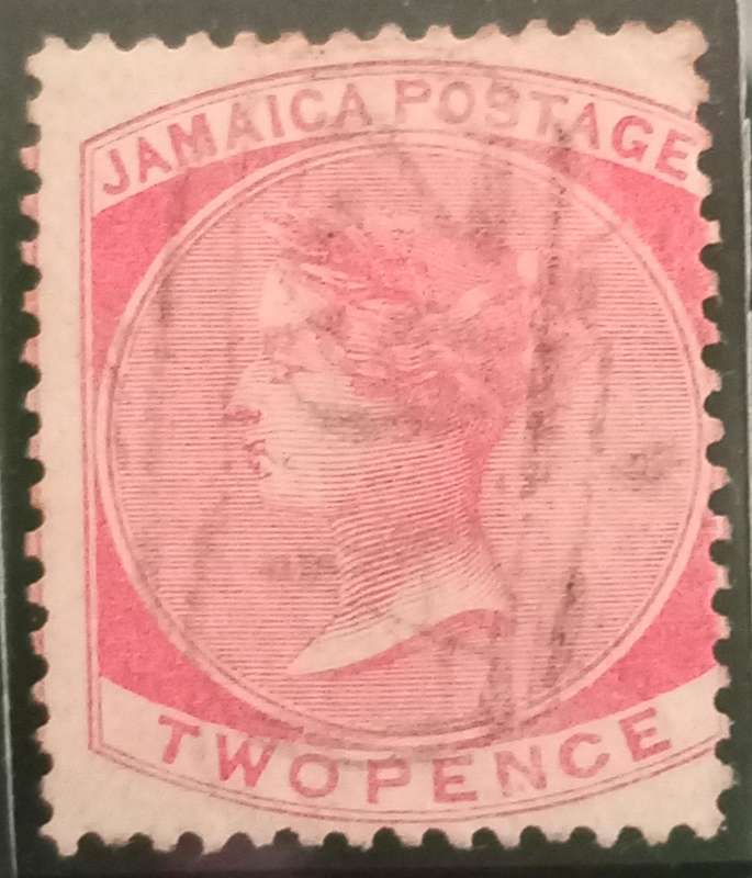 JAMAICA QV SG2, 2d rose, USED. CV £55.