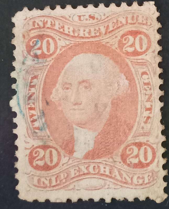 1862-71 20c US Internal Revenue Stamp,Inland Exchange
