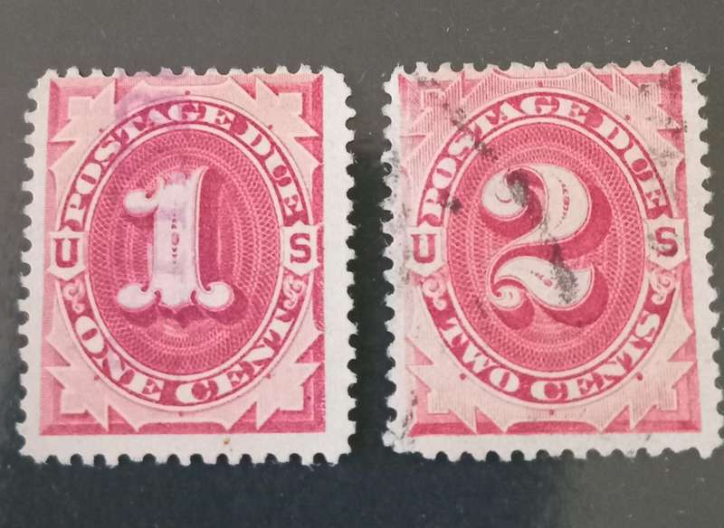 USA 1884 Scott #J15-16 Postage Dues with light cancels