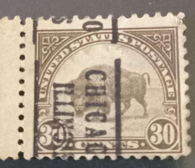 USA, 1923,American Buffalo 30C #15,with overprint mis placed