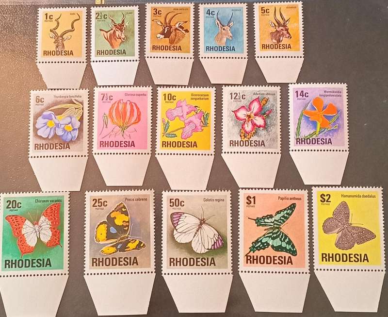 RHODESIA 1974, COMB PERF MNH FULL SET, BROWN GUM