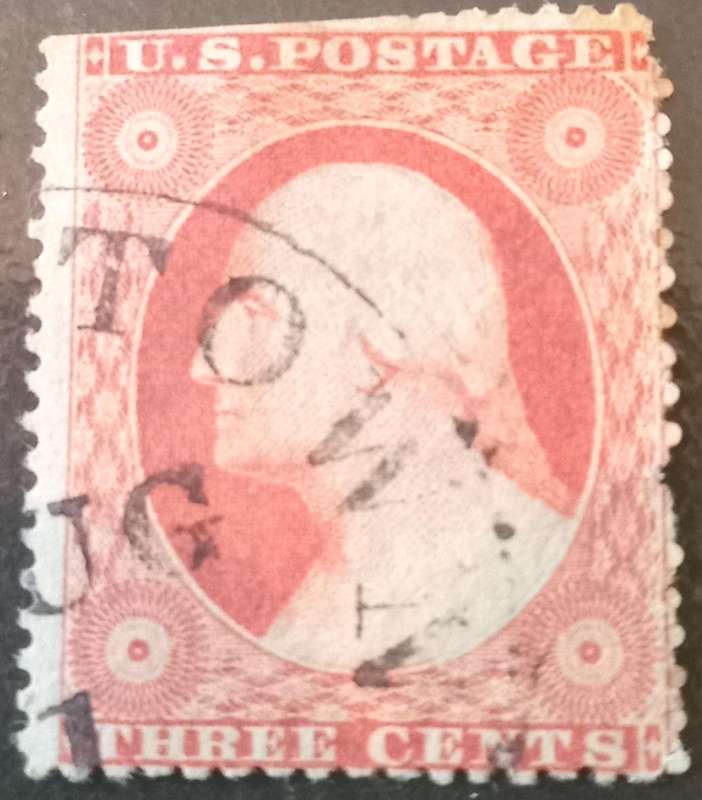 USA-Sc #26 or 26A Light Cancel 3 Cent Washington 1857-1861