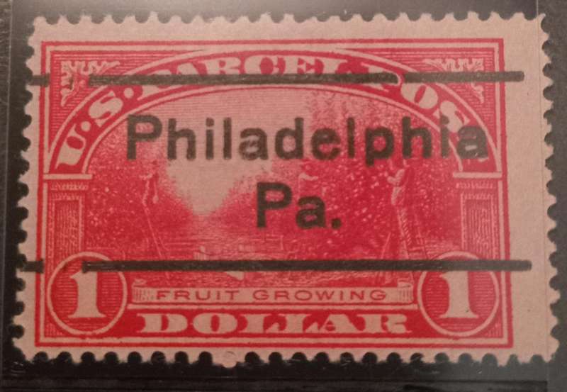 USA Scott Q12 $1.00 Parcel Post with Pre Cancel Philadelphia PA High CV
