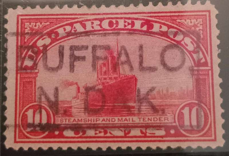 USA Scott #Q6 Steamship 10 Cents with scarce Buffalo N Dak overprint
