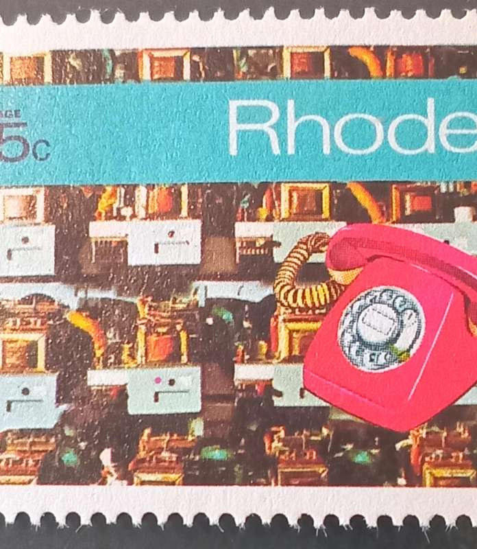 RHODESIA 1970 #C106a Variety, EXTRA red "hole" On the left stamp of a pair