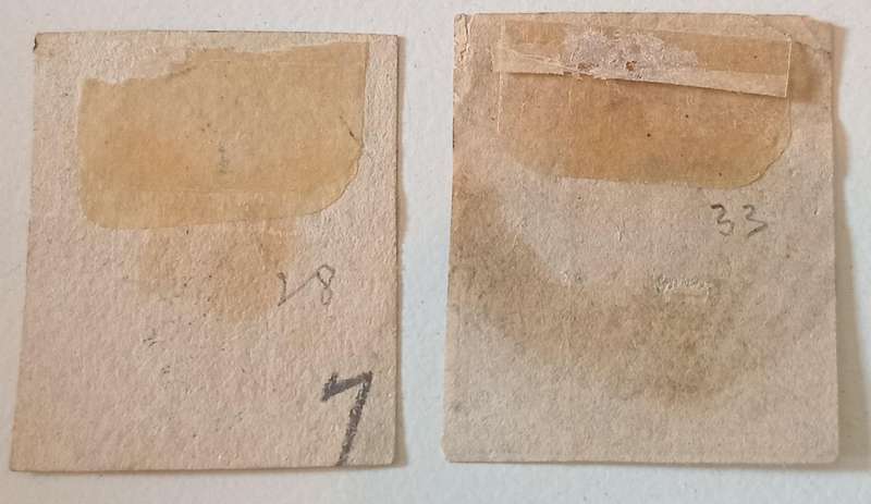 1849 Belgium Sc# 2 - 20¢&10c King Leopold I  Cv $180+ WM Posthorn