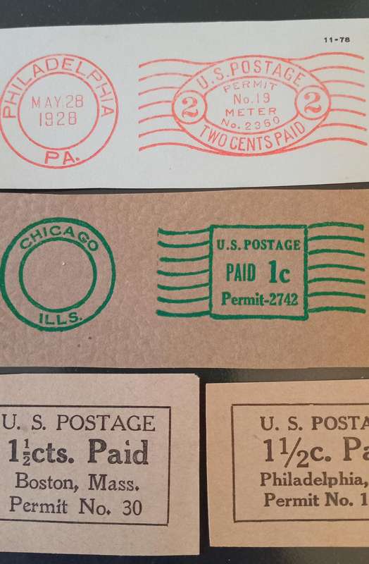 USA, SCARCE lot of POSTAGE PERMITS/POSTAGE PAID Cutouts.