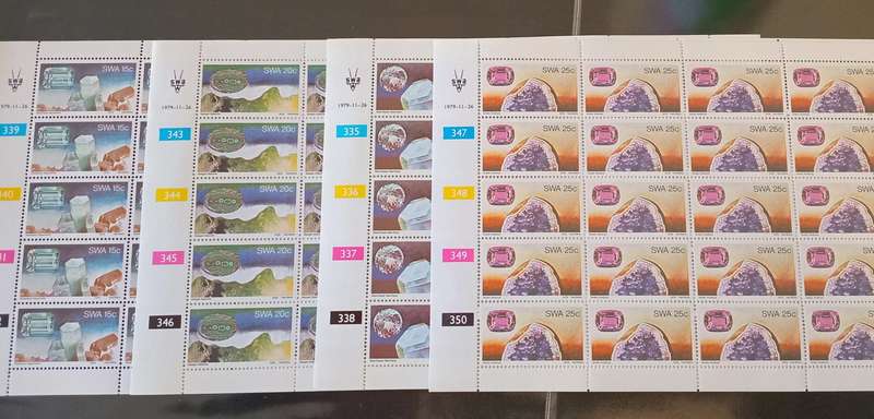 S.W.A. 1979, 4 X CONTROL BLOCKS OF 25, #343-346,MNH.