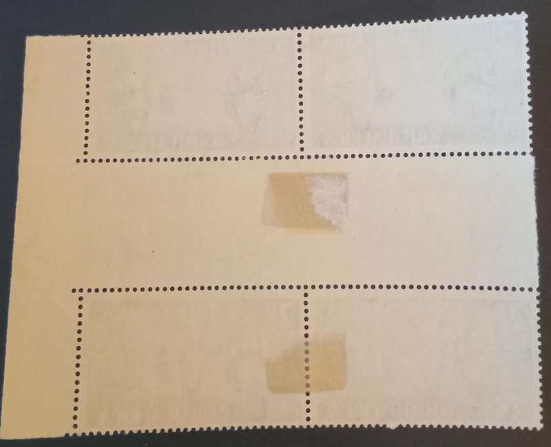 Union of SA 1952, 2d Gutter block of 4 MH