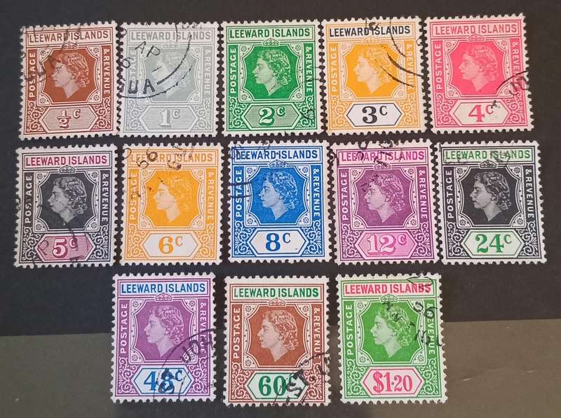 LEEWARD ISLANDS 1954 SG 126-138 VF USED