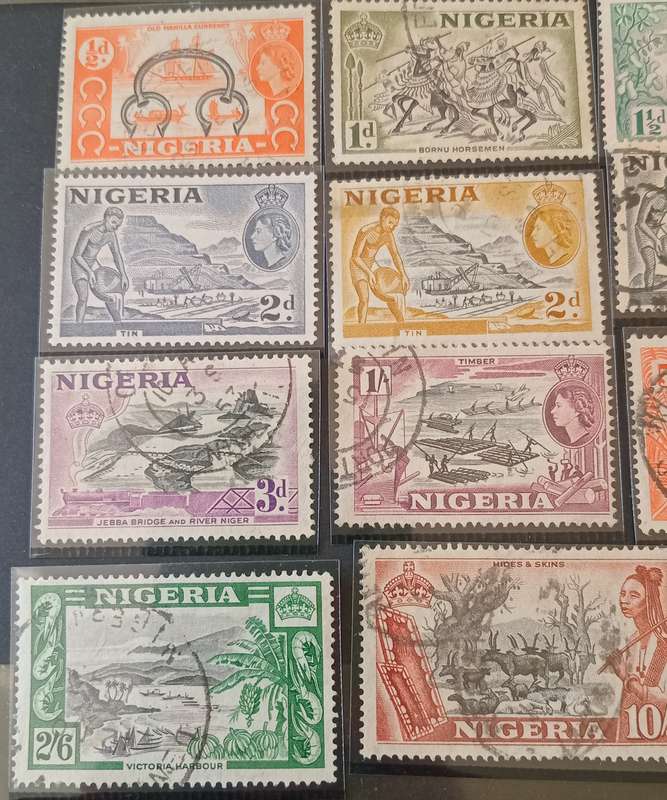 Nigeria QEII 1953, Complete Set To £1,VFU not hinged