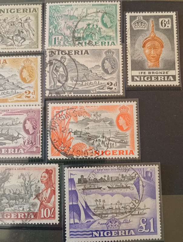Nigeria QEII 1953, Complete Set To £1,VFU not hinged