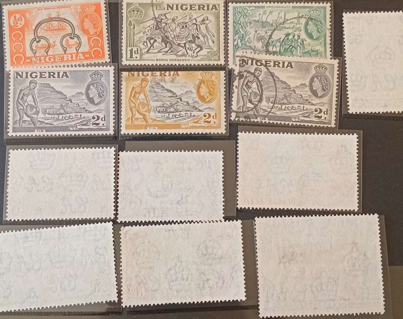 Nigeria QEII 1953, Complete Set To £1,VFU not hinged