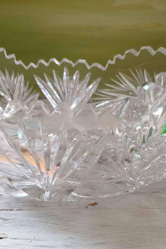 Beautiful Rose Cut Crystal Bowl