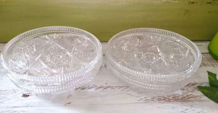 4 Crystal Rounded medium Plates