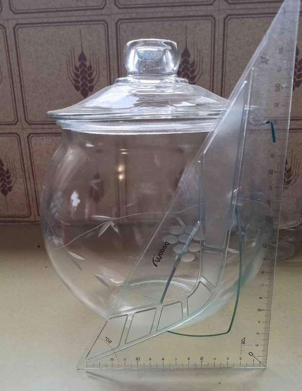 Large Grape design Glass Coockie Jar