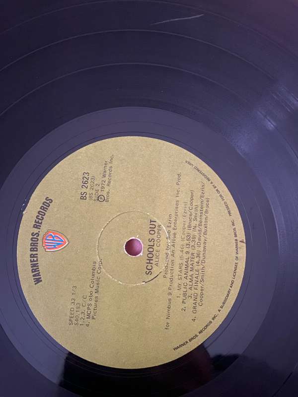 Alice Cooper - School's Out LP F/G USA Pressing