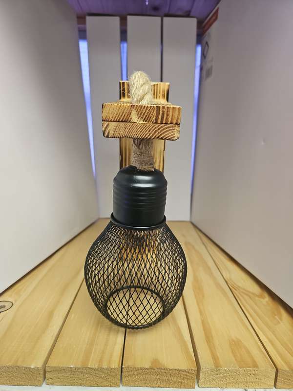 Vintage Industrial wood wall light with 9w bulb