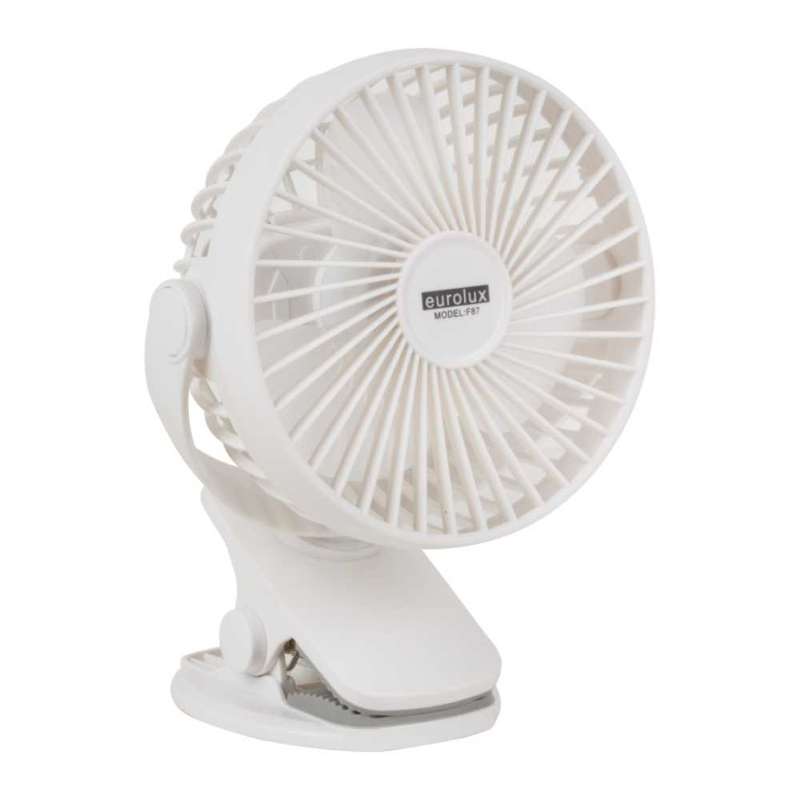 Eurolux Portable Rehargeable Usb Mini Clip On Fan
