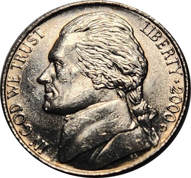 5 (FIVE) CENTS - 2000 P - United States - EF+ - Nice Coin !