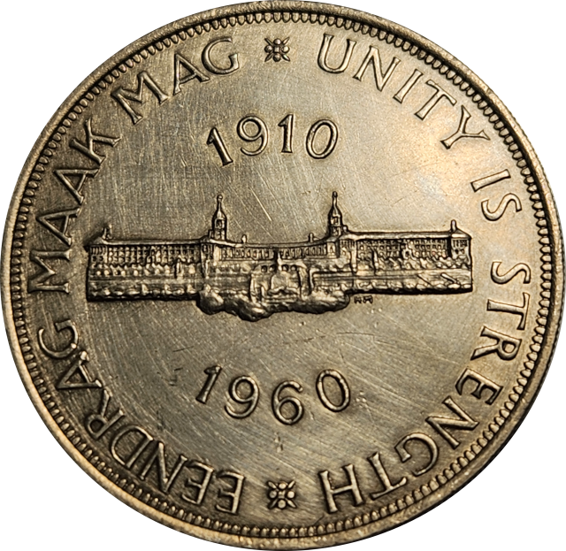 5 (FIVE) SHILLINGS - 1960 - South Africa - CUD DIE Break on the "A"