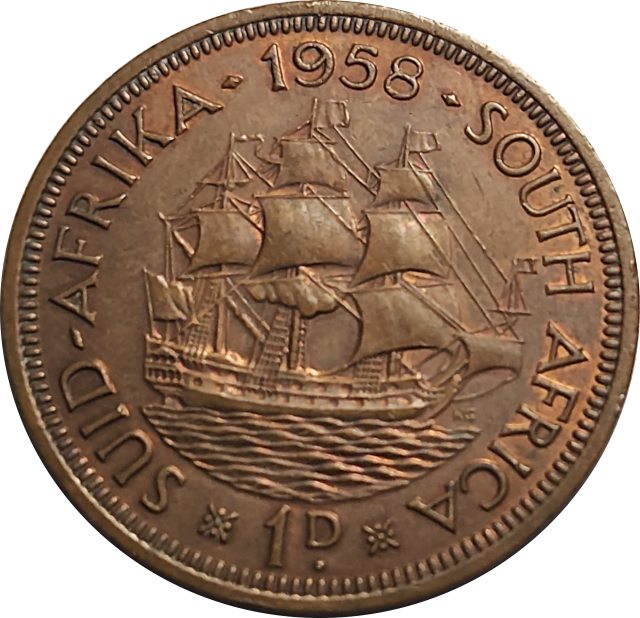 1 (ONE) PENNY - 1958 - RED/BROWN - EF