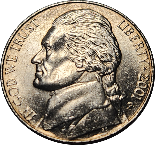 5 (FIVE) CENTS - 2001 P - United States - EF - Great Coin !