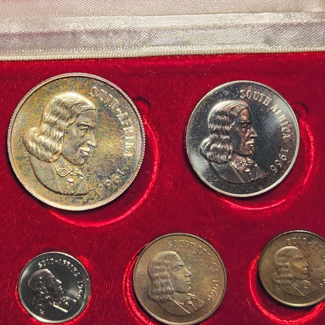 1966 PARTIAL PROOF SET - Beautiful toning happening on these coins ! (R1 to 1c)