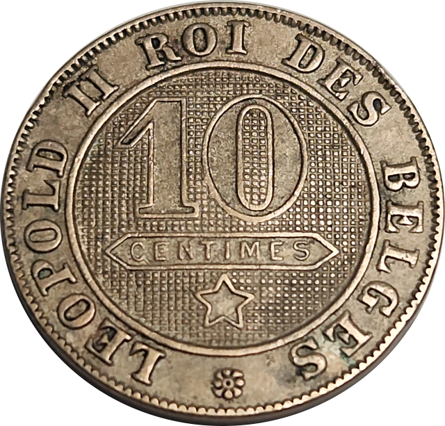 10 (TEN) CENTIMES - 1894 - BELGIUM - Léopold II "French text"