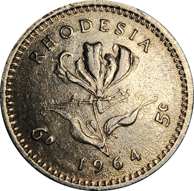 6d (SIX) PENCE - 5c - 1964 - Rhodesia