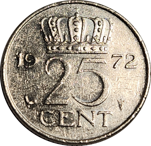 25 (TWENTY FIVE) CENT - 1972 - Netherlands