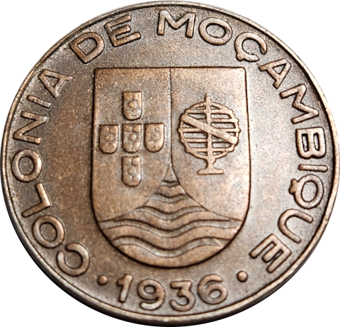1 (ONE) ESCUDO- 1936 - MOZAMBIQUE - Good coin !